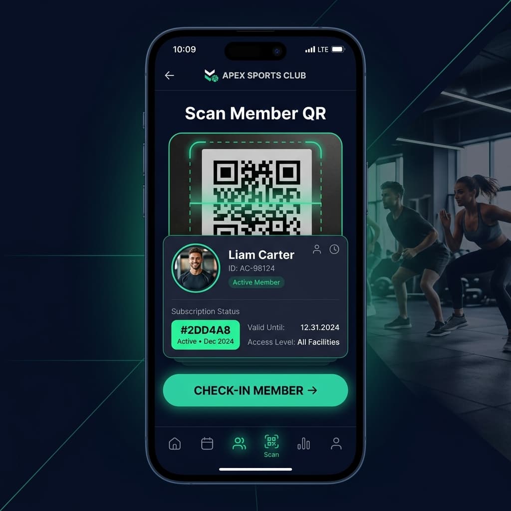 Move-IT Mobile App — QR code check-in for sports clubs